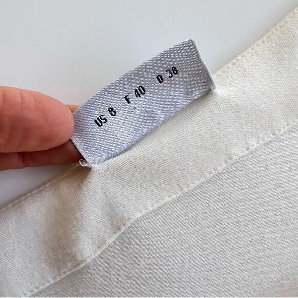 Akris Punto Ivory Stretch Modal Knit Top w/ Origami Fold Style Pleat Panel 8 US - Picture 14 of 16